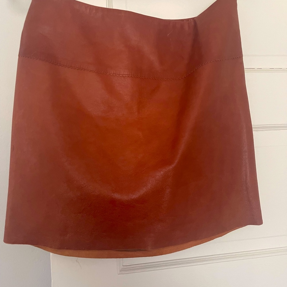 Genuine Leather mini skirt - Size 2